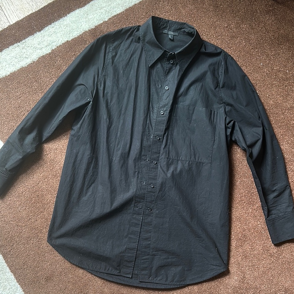COS women’s black cotton poplin Shirt size 4